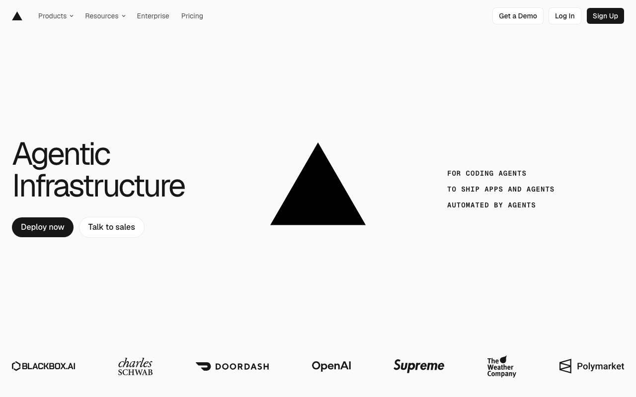 Vercel homepage